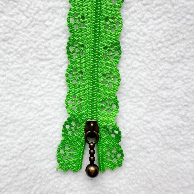 Fermeture éclair dentelle 20 cm -Vert