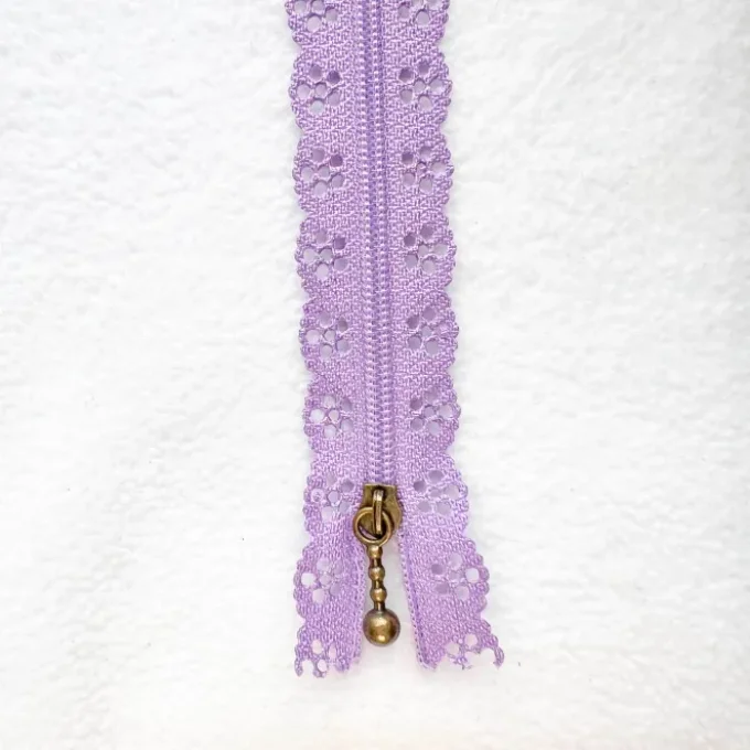 Fermeture éclair dentelle 20 cm - Lilas