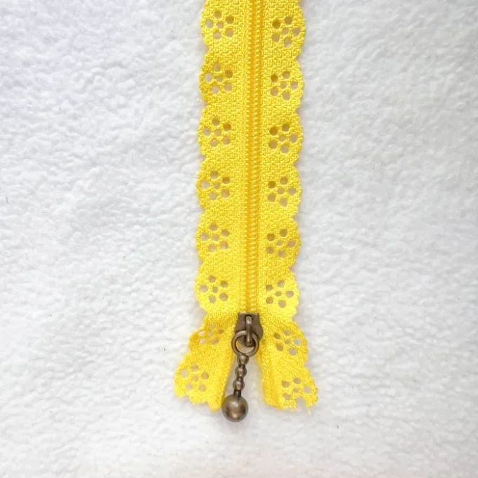 Fermeture éclair dentelle 20 cm - Jaune Trezh Babig