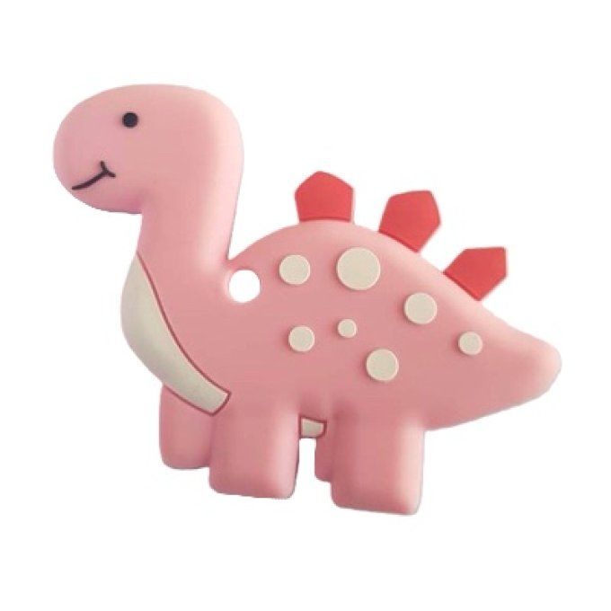 Anneau silicone dinosaure rose