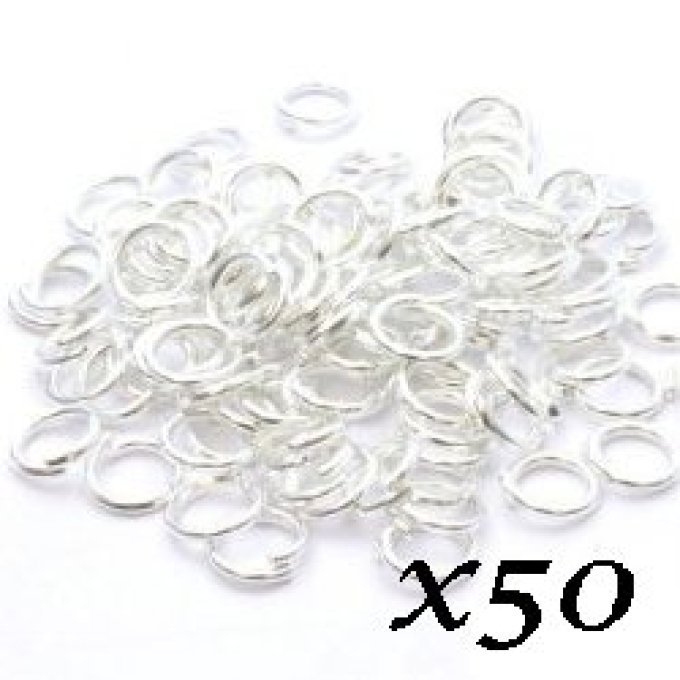 Anneaux de jonction 5 mm argentés Lot de 50