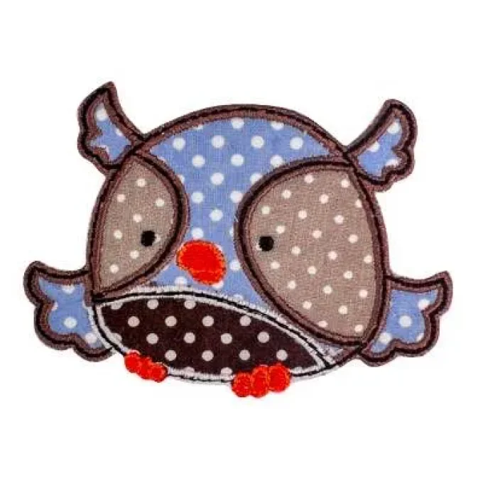 Appliqué broderie coton - Hibou