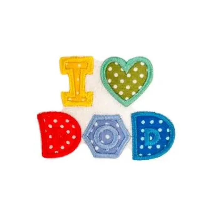 Appliqué broderie coton - I love Dad