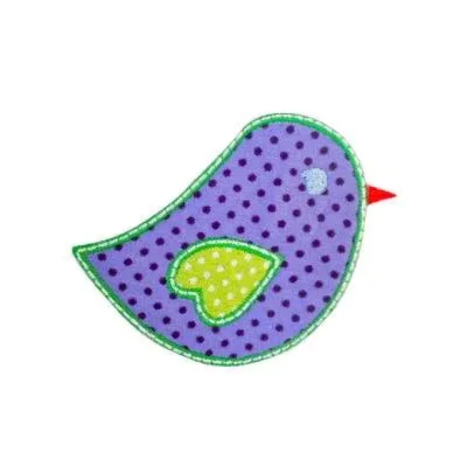 Appliqué broderie coton - Oiseau