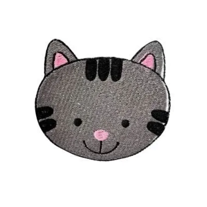 Appliqué broderie fil - Chat rayé