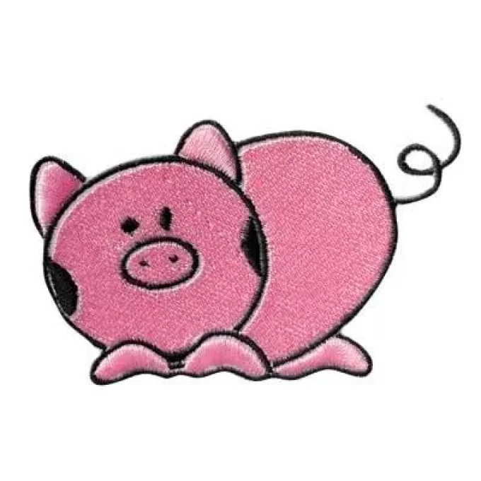 Appliqué broderie fil - Cochon 