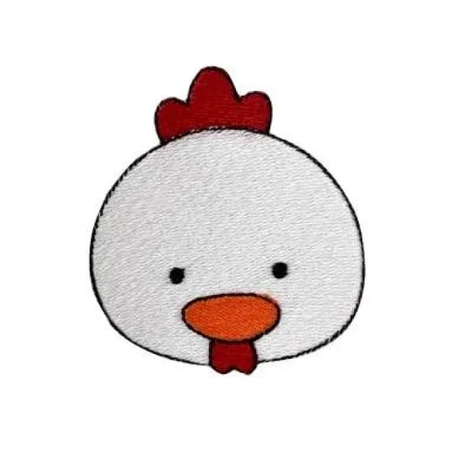 Appliqué broderie fil - Coq poulet