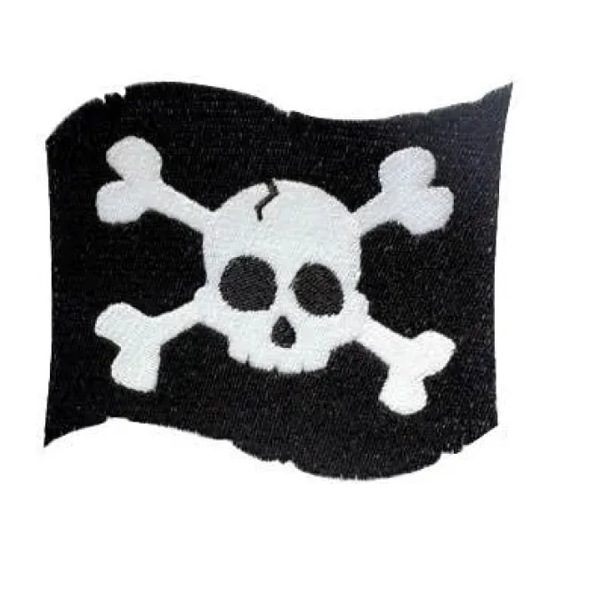 Appliqué broderie fil - Drapeau tête de mort pirate