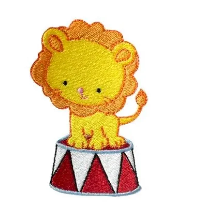 Appliqué broderie fil - Lion au cirque