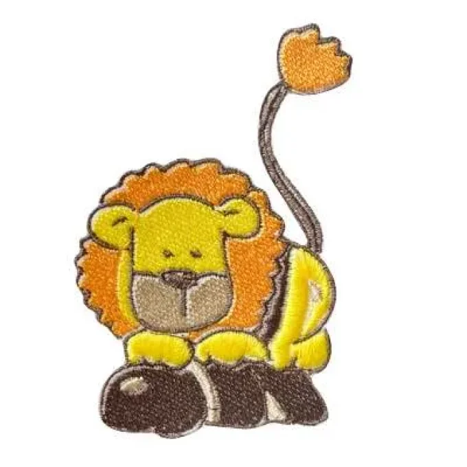 Appliqué broderie fil - Lion sur son rocher