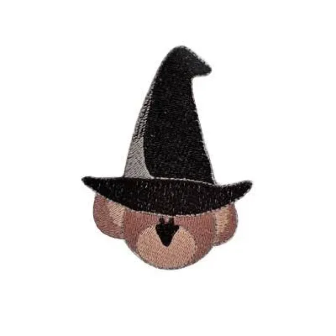 Appliqué broderie fil - Ourson magicien chapeau