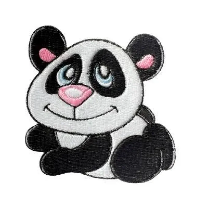 Appliqué broderie fil - Panda allongé