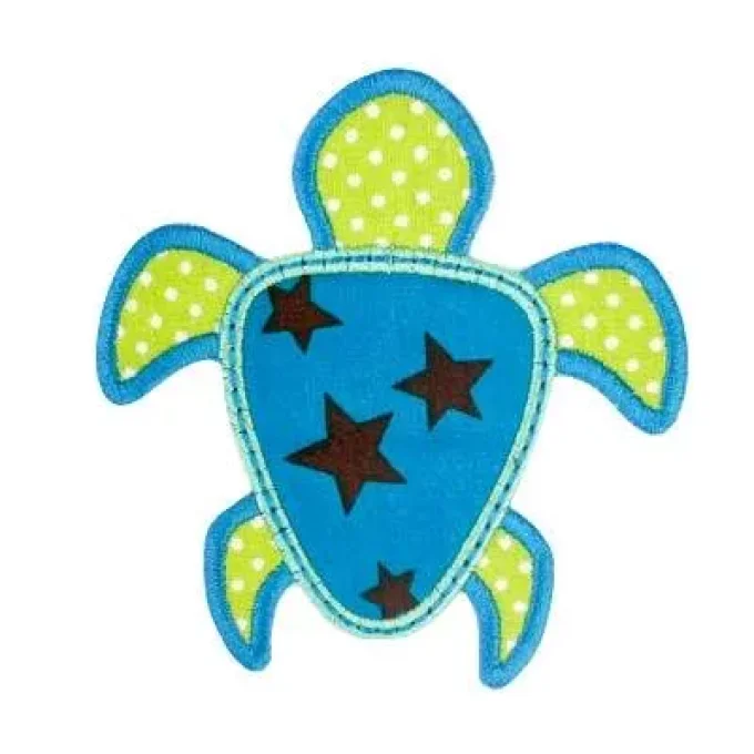 Appliqué broderie pois & étoile - Tortue