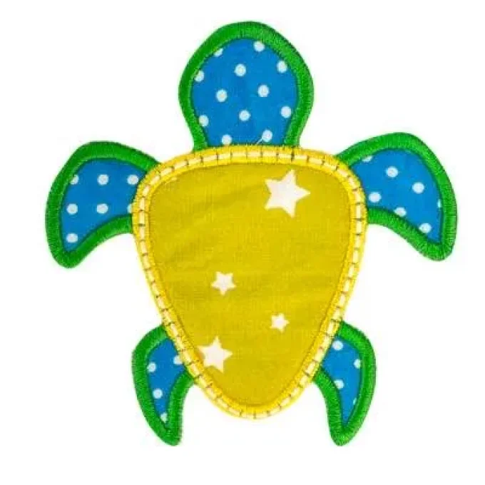 Appliqué broderie pois & étoile - Tortue