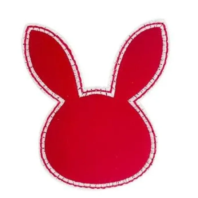 Appliqué broderie simili cuir - Lapin