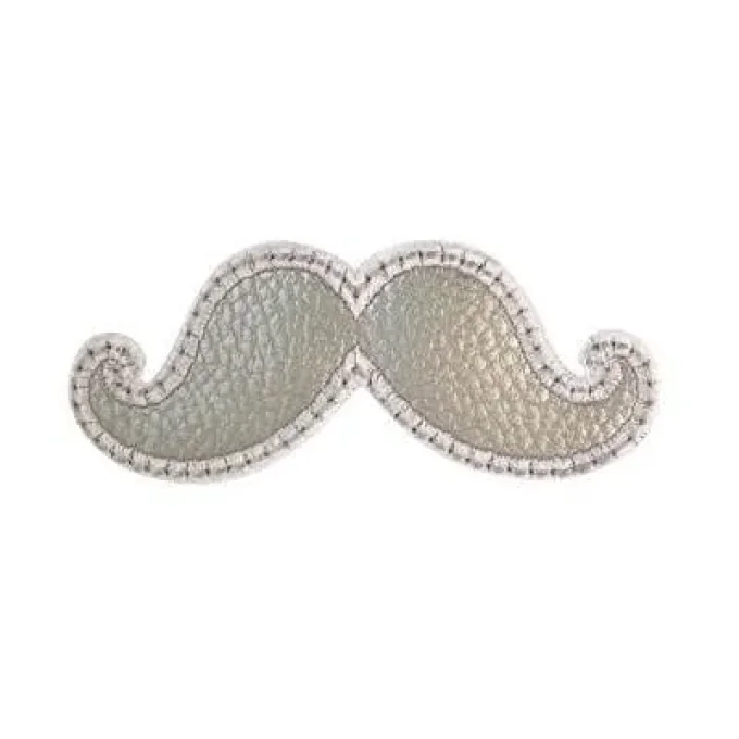 Appliqué broderie simili cuir - Moustache