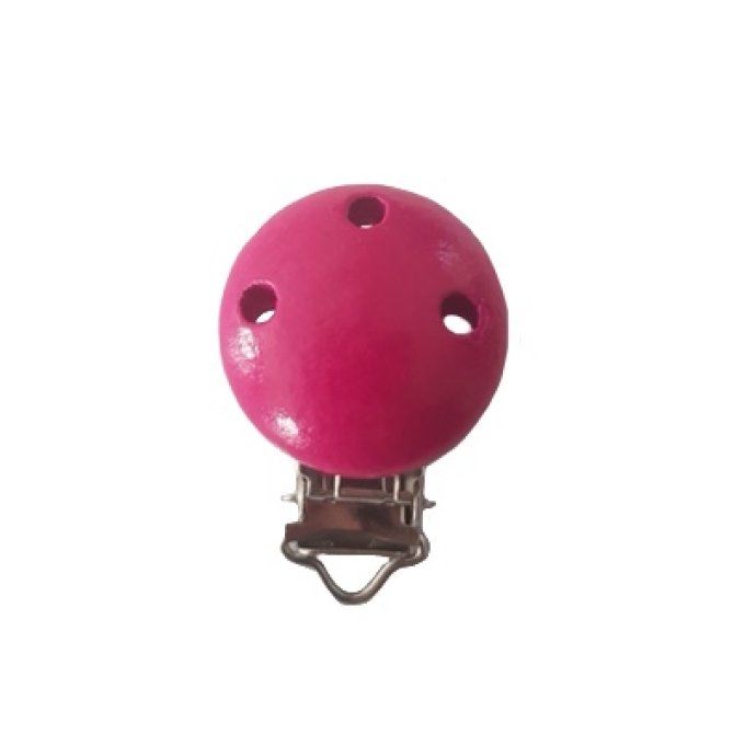 Attache pince clip bois - Rose Fuchsia