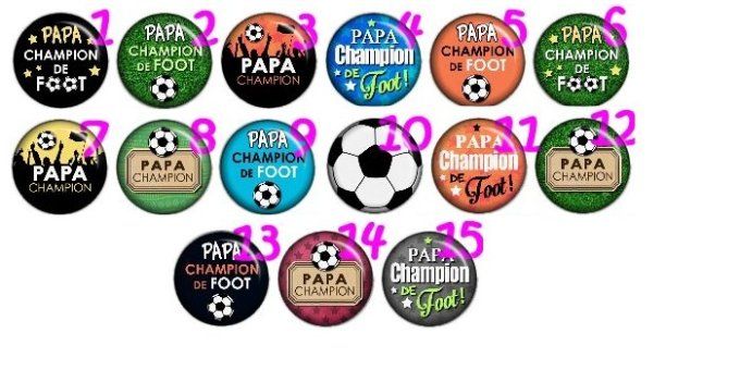 Cabochon Papa champion de foot