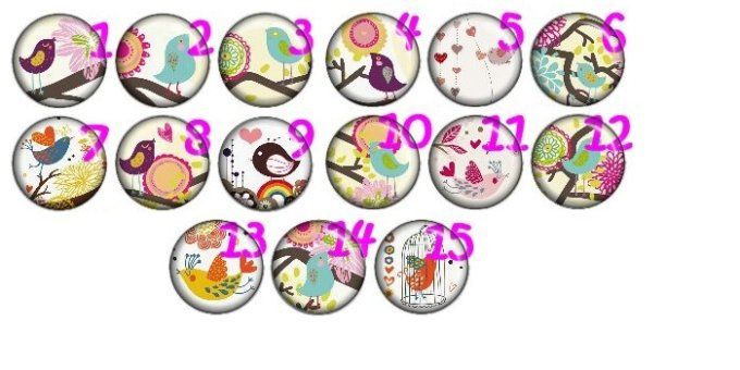 Cabochon oiseaux