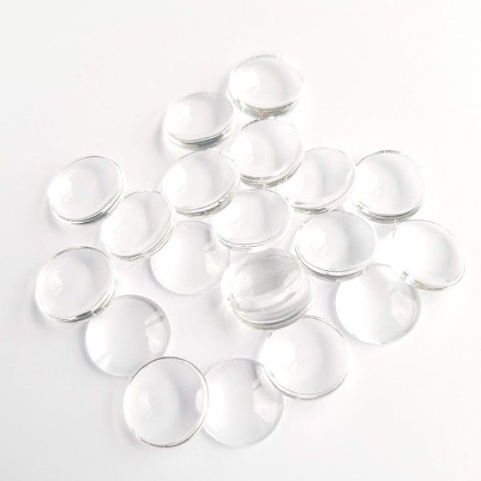 Cabochon verre 12 mm - Lot de 20