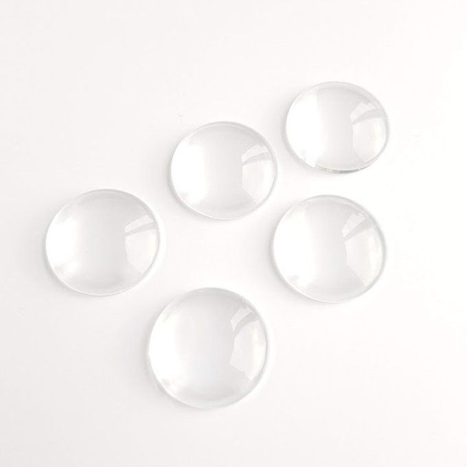 Cabochon verre 20 mm - Lot de 5