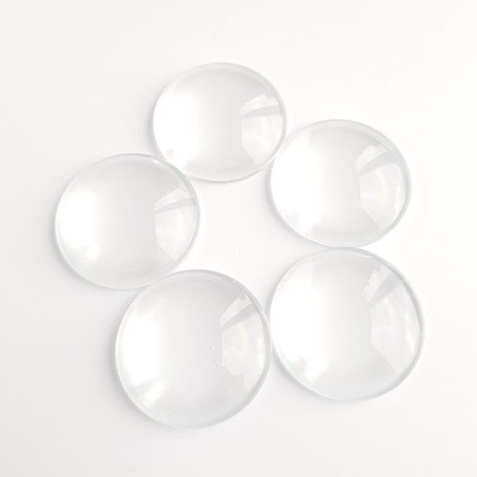 Cabochon verre 25 mm - Lot de 5