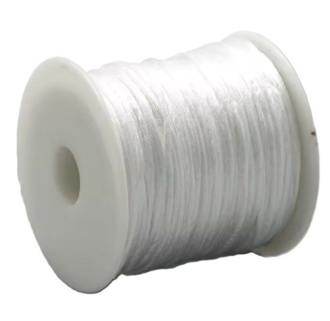 Cordon nylon satiné 1 mm -  Blanc