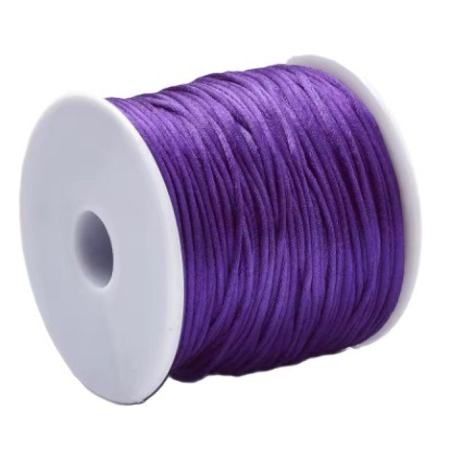 Cordon nylon satiné 1 mm - Mauve