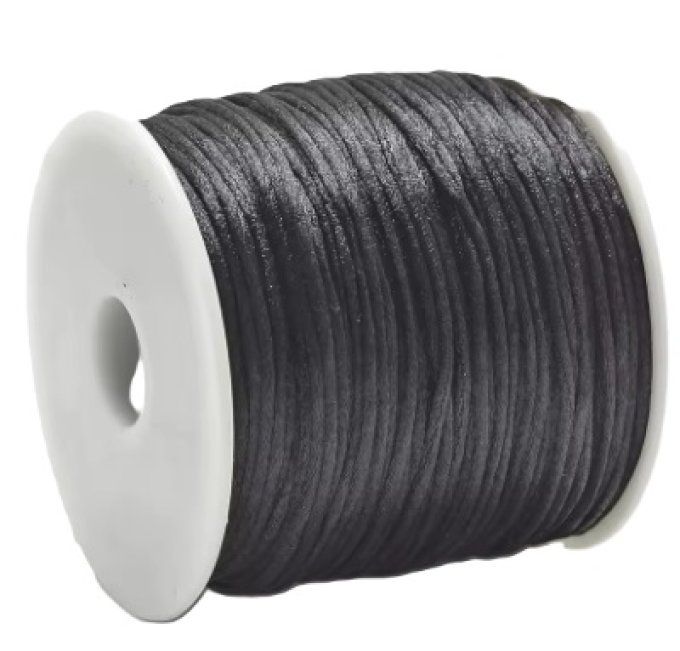 Cordon nylon satiné 1 mm - Noir