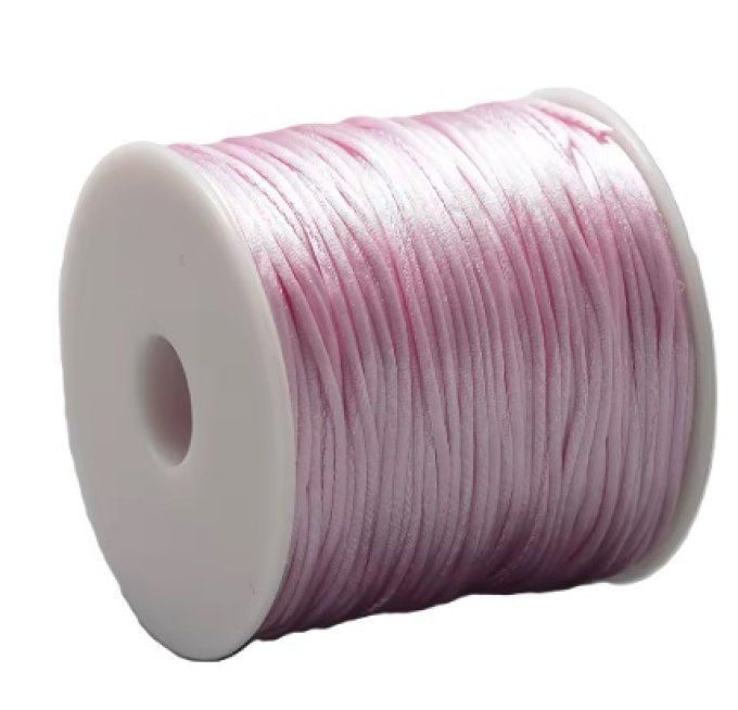 Cordon nylon satiné 1 mm - Rose clair