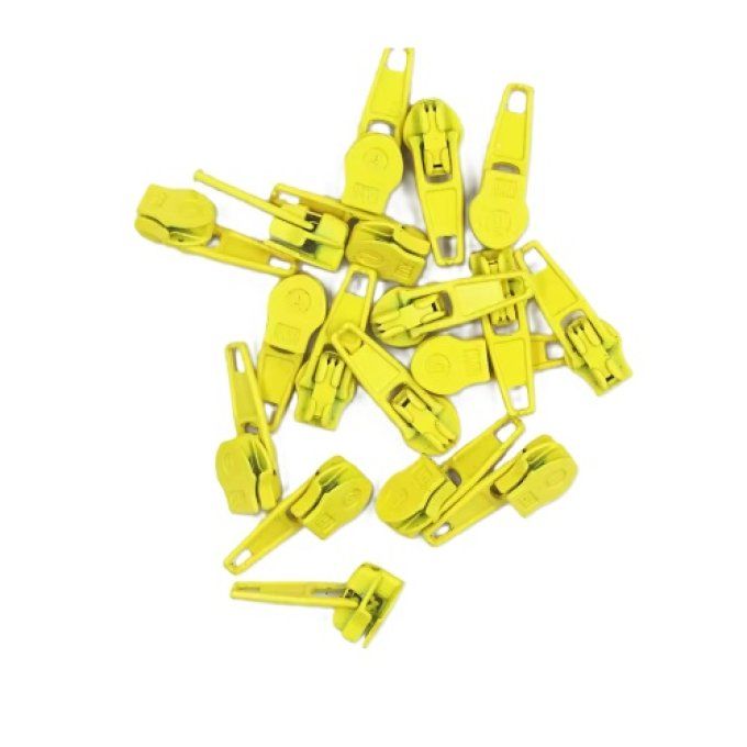 Curseur tirette zip fermeture éclair 3 mm - Jaune