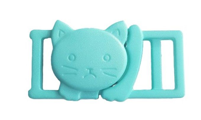 Fermoir tête de chat - Turquoise