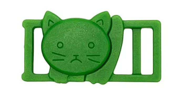 Fermoir tête de chat - Vert