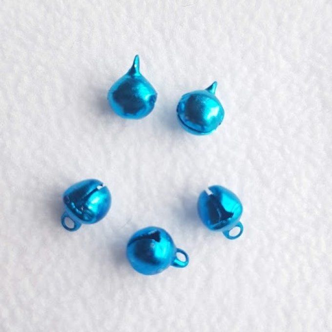 Grelot 10 mm - Lot de 5 - Bleu 