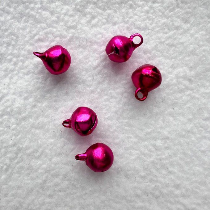 Grelot 10 mm - Lot de 5 - Fuschia