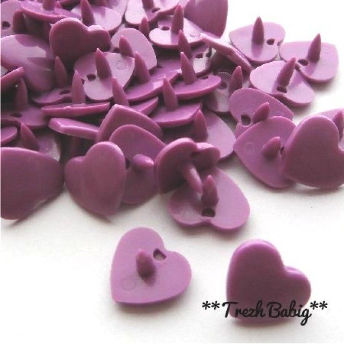 10 Jeux pressions kam coeur  T5 - B41 - Mauve