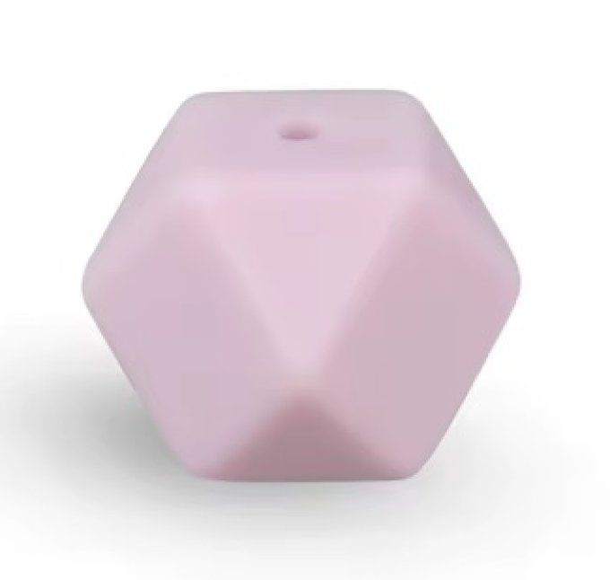 Perle silicone hexagonale 14 mm - Lilas