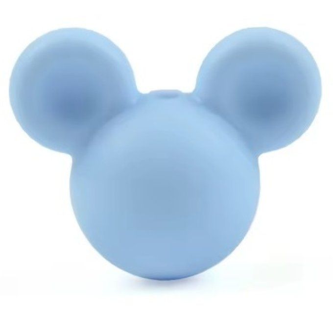 Perle silicone Tête de Mickey - Bleu