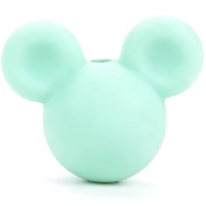 Perle silicone Tête de Mickey - Pastel vert