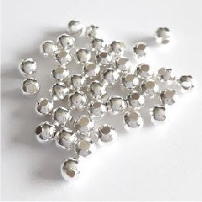 Perles intercalaires argentées 4 mm - Lot de 40