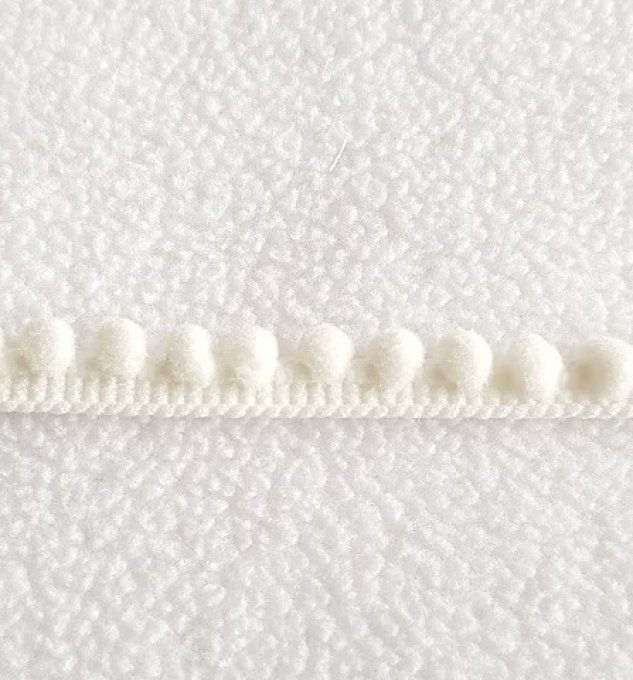 Ruban pompon 5 mm - Blanc