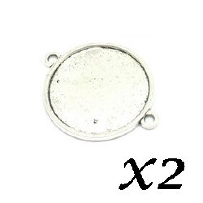 Support connecteur cabochon 20 mm - Lot de 2